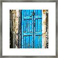 Santorini Blue Door Framed Print