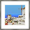 Santorini, Greece - Windmills Framed Print