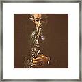 Saxophonist  Sold Prints Available Framed Print