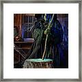 Scary Old Witch With A Cauldron Framed Print