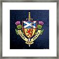 Scotland Forever - Alba Gu Brath - Symbols Of Scotland Over Blue Velvet Framed Print