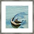 Sea And Boat Framed Print
