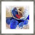 Sea Glass And Snail Shell Framed Print