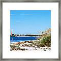 Sea Oat Grass On Beach With Ponce De Framed Print