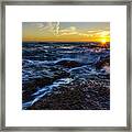 Seascape At Sunset Cadiz Spain Framed Print