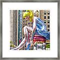 Seated Ballerina At Rockefeller Center 1 Framed Print
