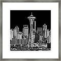 Seattle Black And White Framed Print