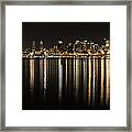 Seattle Skyline At Night 2 Framed Print