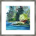 Secluded Boathouse-millsite Lake Framed Print