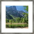 Sentinel Rock And Merced River Framed Print