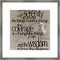 Serenity Prayer 01 Framed Print