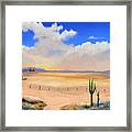 Setting Desert Sun Framed Print