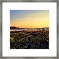 Sharing A September Sunrise With A Retriever Framed Print