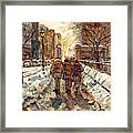Sherbrooke Street Winter Scene Painting Mcgill Roddick Gates Canadian Art For Sale C Spandau Artist Framed Print