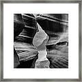 Shining In - Entrance Of Antelope Canyon Black And White Framed Print