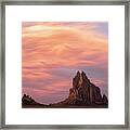 Shiprock At Sunset Framed Print