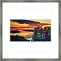 Shrimp Boat Sunset #boats #harbor Framed Print