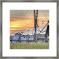 Shrimp Boat Sunset Charleston Sc Framed Print