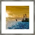Shrimp Trawler At Dawn Framed Print