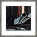 Sikorsky S-70b-2 Seahawk And Opera House In Sunset Framed Print