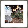 Silver Snow Globe With White Christmas Trees Framed Print
