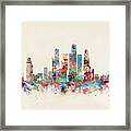 Singapore City Skyline Framed Print