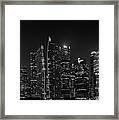 Singapore Skyline Panorama Black And White Framed Print