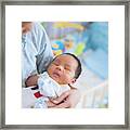Sister Takecare Asian New Born Baby To Sleep Framed Print