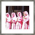 Sisters In Pink Framed Print