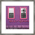 Sit And Spin Laundromat Purple- By Linda Woods Framed Print
