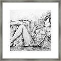Sketchbook Page 46 Drawing Woman Classical Sitting Pose Framed Print