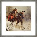 Skiing Birchlegs Crossing The Mountain With The Royal Child Framed Print