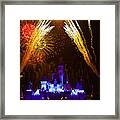 Sleeping Beauty Castle And Fireworks Framed Print