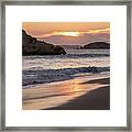 Slow Sunset On The Beach Framed Print
