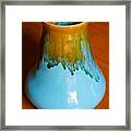 Small Turquoise Vase With Honey Amber Framed Print