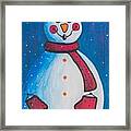 Smiley Snowman Framed Print