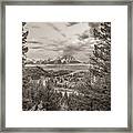 Snake River Overlook Grand Teton Monochromatic Framed Print