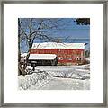 Snow Covered Masachussetts Barn Framed Print