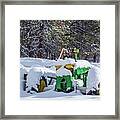 Snow Covered Tractor Framed Print
