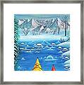 Snow In Mountain Valley Framed Print