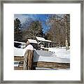 Snow On The Old Time Mill Framed Print