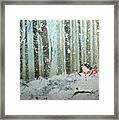 Snowman In Blizzard Framed Print