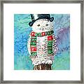 Snowman Owl Framed Print