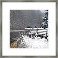 Snowstorm At The Falls Framed Print