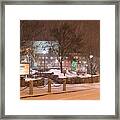 Snowy Night Freeport Maine Framed Print