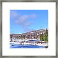 Snowy Moose River Panorama Framed Print
