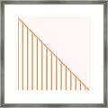 Soft Blush And Coral Stripe Triangles Framed Print