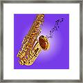 Sounds Of The Sax In Purple Framed Print