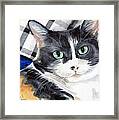 Southpaw - Calico Cat Portrait Framed Print