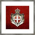 Sovereign Military Order Of Malta Coat Of Arms Over Red Velvet Framed Print